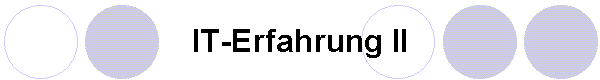 IT-Erfahrung II